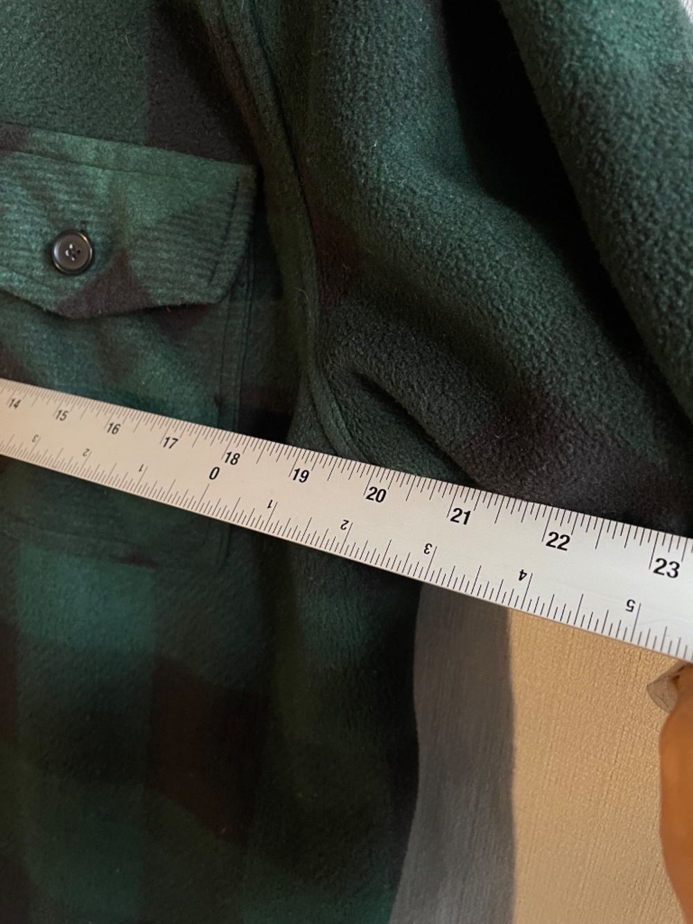 Gingham Women's Green Plaid Fleece Shirt Jacket - Picture 8 of 8